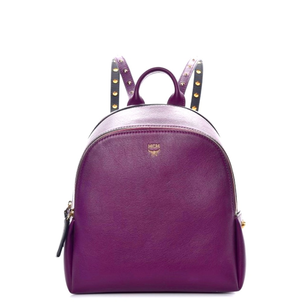 Mini Duchess Polke Studs Calfskin Leather Backpack Mystic Purple